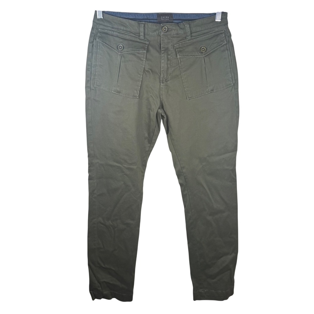 Jachs New York Utility Cargo Pants Womens 32 Olive Green Tapered Military Safari